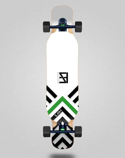 Skateboard Longboard - Compleet Board - Buiten Bewegen - Stevig Hout - 46x10 Inch - Wit