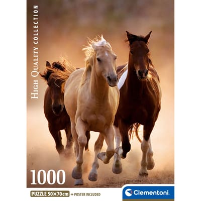 Clementoni - Puzzel - 1000 Stukjes - Rennende Paarden - Puzzel Voor Volwassenen - High Quality Collection