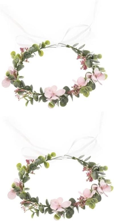 Bruidshoofdband - Bloemenkrans - Feestelijke Gelegenheden - Gesimuleerde Bloemdecoraties - 49 x 3 x 4 cm - Wit