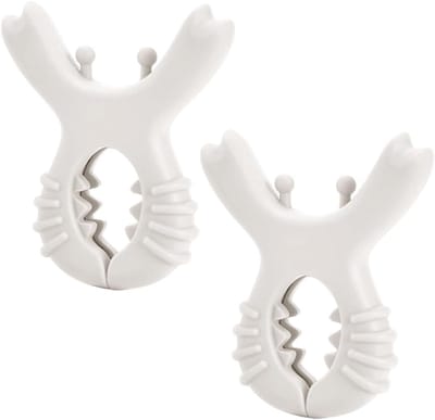 VHV - Lepelhouder - Panklem - Stoomverlater - Keukenaccessoires - Siliconen - Krab vorm - Set van 2 - Hittebestendig - Voor pannen en koken - Off-white