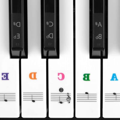 Piano Toets Stickers - Keyboard Noten - Muziek Leren - Dubbellaags Gecoat - 90 Stuks - Veelkleurig