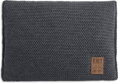 Knit Factory Maxx Sierkussen - Rechthoekig kussen - Kussen woonkamer - Bank kussen - Decoratie kussen - Antraciet - 60x40 cm - Kussenhoes inclusief kussenvulling