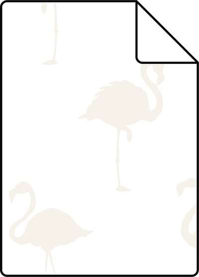 Proefstaal ESTAhome behang flamingo's zilver en wit - 26.5 x 21 cm - 138917-S