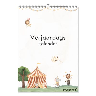 Verjaardagskalender Koestert | A4 | zonder jaartal | Dierenvriendjes