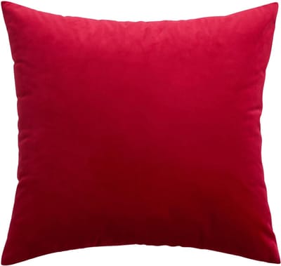Kussenhoes Velvet XL Rood - 60x60 - met rits - fluweelachtig - grote sierkussenhoes - zacht - kussens - exclusief binnenkussen