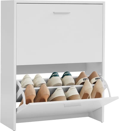 CASABEL Moderne schoenenkast met 2 neerklapbare deuren - 12 paar schoenen - Schoenopbergkast van composiethout