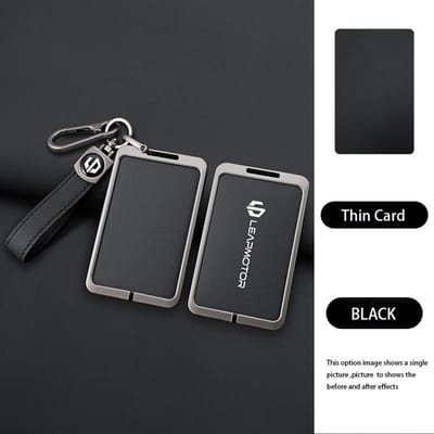 Étui Intelligent pour Clé Carte NFC de Voiture pour Leapmotor C10 C11 C16 Alliage de Zinc Cuir Protection Support Coque Porte-clés Accessoires Auto gray