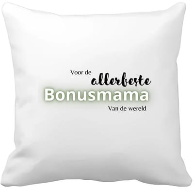 Akyol - voor de allerbeste bonusmama van de wereld Kussen hoes - Mama - de beste bonusmoeder - moeder cadeautjes - moederdag - verjaardagscadeau - verjaardag - cadeau - geschenk - kado - gift - moeder artikelen - 40 bij 40 cm