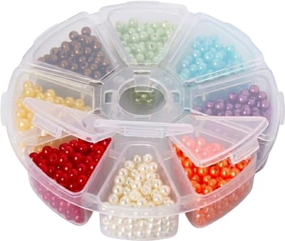 Transparant ronde opbergdoos met 8 vakken diamond painting pakket accessoires sorteerdoos met deksel geschikt voor diamond painting kralen sieraden en kleine hobby onderdelen