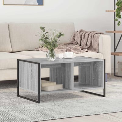 vidaXL - Salontafel - Grijs - Sonoma - 80 - x - 50 - x - 40 - cm - Bewerkt - hout