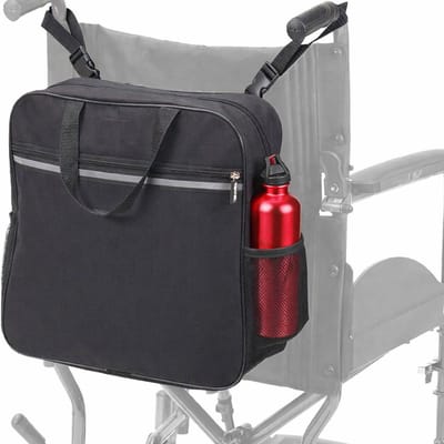 Alyze Rolstoeltas met reflectiestreep - Waterdicht -Ggrote opbergtas - Geschikt voor rolstoel, scootmobiel & rollator - zwart - Rrolstoelaccessoires