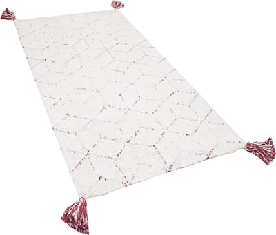 SAKARYA - Shaggy vloerkleed - Wit - 80 x 150 cm - Katoen