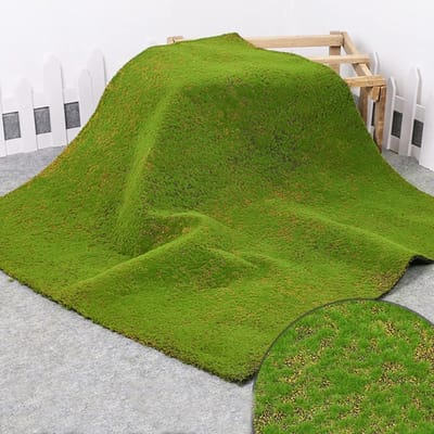 Dailygoods- Mosmat 100 cm x 100 cm - Kunstgras - Decoratief Tapijt - Microlandschap - Kunstmos - Groen Parelkatoen