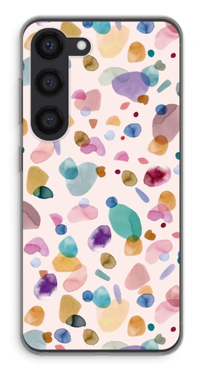Case Company® - Hoesje geschikt voor Samsung Galaxy S23 hoesje - Terrazzo Memphis - Soft Cover Telefoonhoesje - Bescherming aan alle Kanten en Schermrand