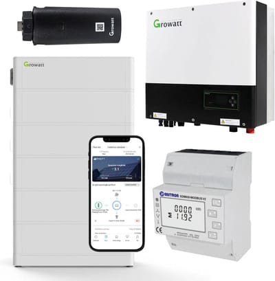 Growatt SPH5000TL3-BH-UP 5kW Hybride Omvormer Met 12,8 KWh Thuisbatterij