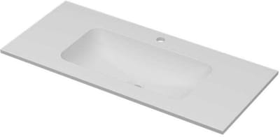 INK Aspekt Wastafel Porselein Midden met 1 Kraangat - 1000x450x15 mm - Mat Wit