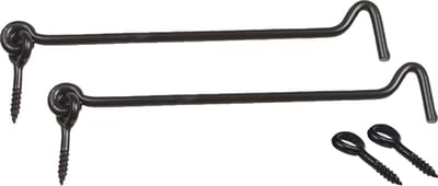 AMIG windhaak / windhaken - 2x - staal - zwart - L15 cm - D6 mm - met schroefoog