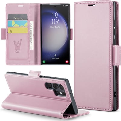 Hoesje geschikt voor Samsung Galaxy S23 Ultra - HyperCase Book Cover Kunstleer Rose
