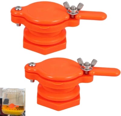 Set van 2 schuifafsluiters voor honingextractor, duurzaam, extractieapparatuur, bijenhoudenbenodigdheden - Honingdoorvoeropening - Oranje -12*5,5*4,5 cm