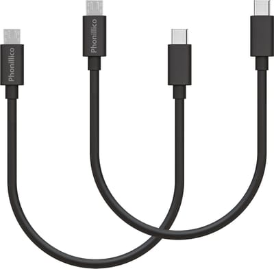 2x Micro USB naar USB C Kabel Zwart - 0,2 meter - Oplaadkabel voor Huawei MediaPad T1 10/T1 10" LTE/T1 10" Pro LTE/T1(7.0 & 8.0)/T2 10.0 Pro LTE/T2 10.0 Pro WiFi/T2 7.0 LTE/T2 7.0 Pro LTE/T3 10/T3 7.0/T3 8.0/T5 10