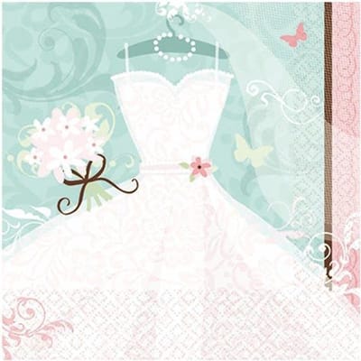 Servetten trouwjurk (33cm, 36st)