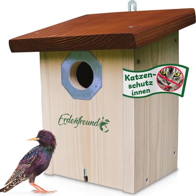 Nestkast voor grote zangvogels met marterbescherming, weerbestendig en roestvrij