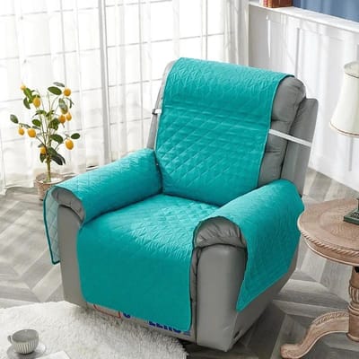 Gewatteerde anti-slijtage fauteuil bankhoes voor honden huisdieren kinderen antislip bankkussen hoes fauteuil meubelbeschermer wasbaar 1 Seat Sofa Cover blue