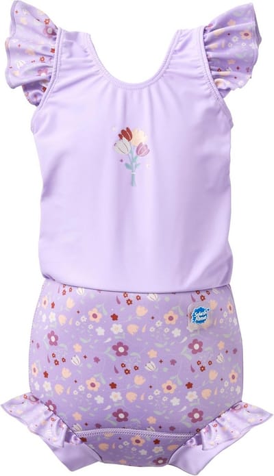 Zwemkostuum met Happy Nappy voor baby meisjes met ruches