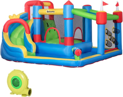 Outsunny-Hüpfburg-Oxfordstoff-390L x 300B x 197H cm-Bunt
