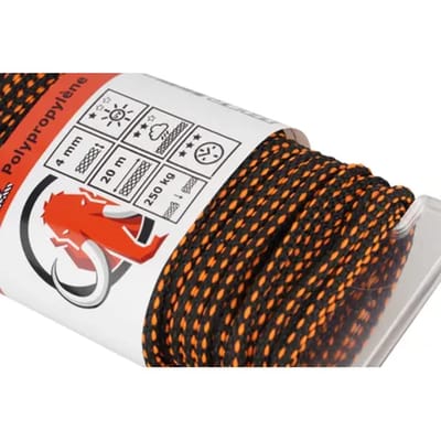Mamutech Multifunctioneel Touw Paraloc - Polypropyleen - Uv-bestendig - 4mm X 20m - Zwart-oranje