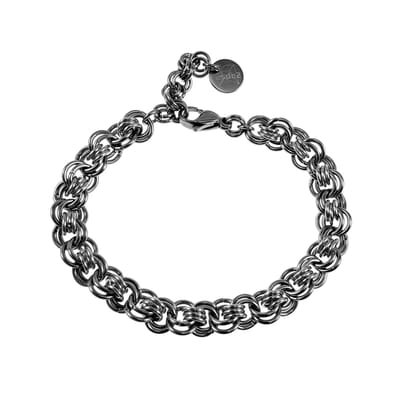 Esde2 Unisex Armband - Gepolijst RVS Dubbele Ring - Handgemaakt Verstelbaar 16-19cm - Zilverkleurig