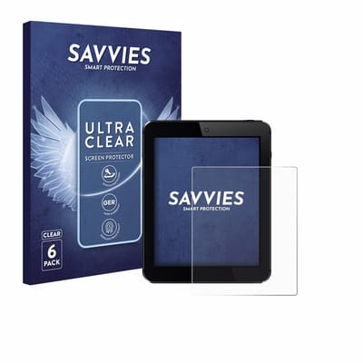 Savvies - Screenprotector voor Tablets met 7 inch-scherm [154.8 mm x 87 mm, 16:9] Folie Beschermfolie transparant 6 Stuks