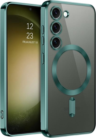 Hoesje Geschikt voor Samsung Galaxy S26 hoesje backcover Groen – Geschikt voor Magsafe Lens beschermer – Transparant