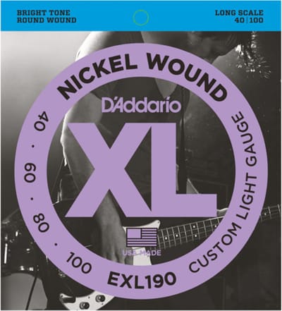 D'Addario EXL190 Nickel Wound Bassnaren (40-100) Custom Light