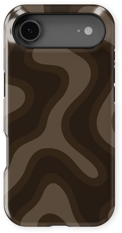 DripCase Curvy Lines Hoesje geschikt voor iPhone 17 Air | Backcover met Mag | Design Tough Case geschikt voor iPhone 17 Air Espresso Wave