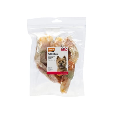 250g beeztees gedroogde konijnenoren met kip hondensnacks