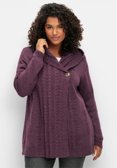 Gebreid vest met capuchon