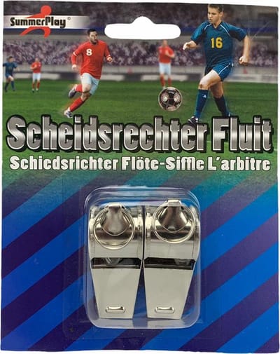 Summerplay Scheidsrechter Fluit - Metalen Fluitje - set 2 stuks
