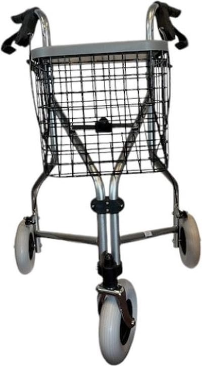 Premis Delta Driewiel Rollator met Dienblad – Lichtgewicht 6,45 kg – Opvouwbaar en Wendbare Rollator – Verstelbaar 84-102 cm - Zilver