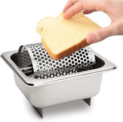 Boterroller Roestvrij Staal - Handmatige Boter Dispenser - Gelijkmatig Boter Smeren - Afneembaar Geperforeerd Ontwerp - 36 Ounce Capaciteit - Zilverkleurig