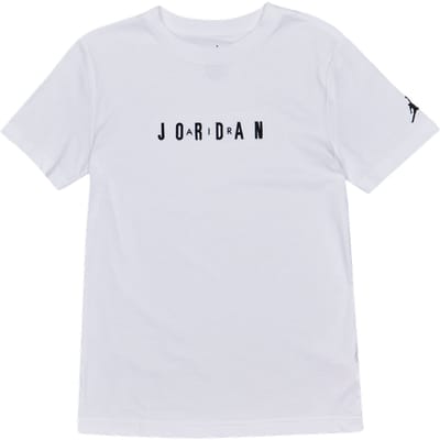 Jordan Wordmark Emb T-shirts Kinder - Wit - Maat 128 - 137 CM - Katoen Jersey