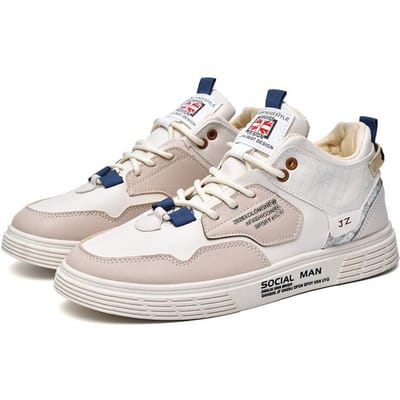 Hoge Canvas Schoenen Herenschoenen Herfst Nieuw Ademend Witte Schoenen Heren Modieus Modieus Sport Board Schoenen Modieuze Schoenen 44 white