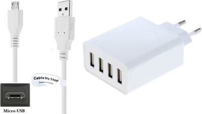 OneOne 4.8A lader met 4 poorten + 0,3m extra sterke Micro USB kabel. Oplader adapter past op Samsung Galaxy A2 Core, A10 (niet voor A10e), A10s, SM-A107, A3 (A300 / A310) uit 2016, A5 (A500 uit 2014 / A510 uit 2016)