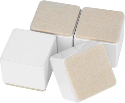 4-delige set meubelverhogers 50 mm - zware last 500 kg - koolstofstaal - diameter 60 mm - zelfklevend - wit