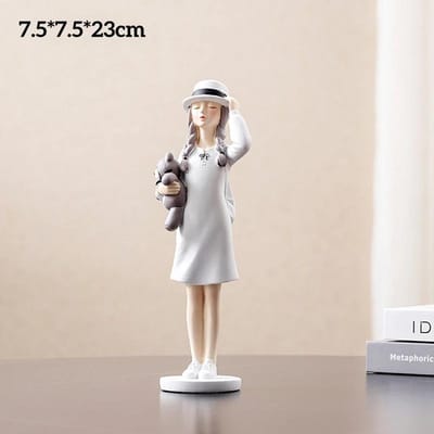 Moderne Minimalistische Kunst Figuur Sculptuur Abstracte Hars Meisje Ornamenten Kamer Woonkamer Creatieve Karakter Ornamenten Decoraties