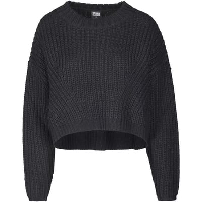 Urban Classics Wide Oversize Dames Gebreide trui - zwart - M