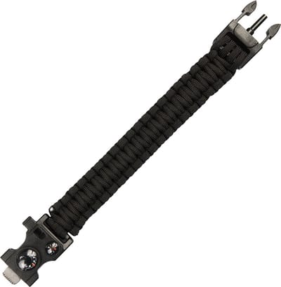 101inc Paracord survival bracelet 9inch - met vuurstarter, kompas, noodfluitje