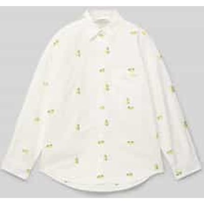 Overhemdblouse met borstzak en logostitching