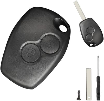 Dailygoods- Sleutelbehuizing 2-delig - Afstandsbediening - Compatibel met Renault/Dacia/Opel - Schokbestendig - Hittebestendig - Hoogwaardig ABS-plastic - Autosleutel