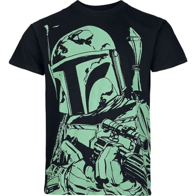 Star Wars - Disney T-shirt - The Mandalorian Green - S tot XXL - voor Mannen - zwart